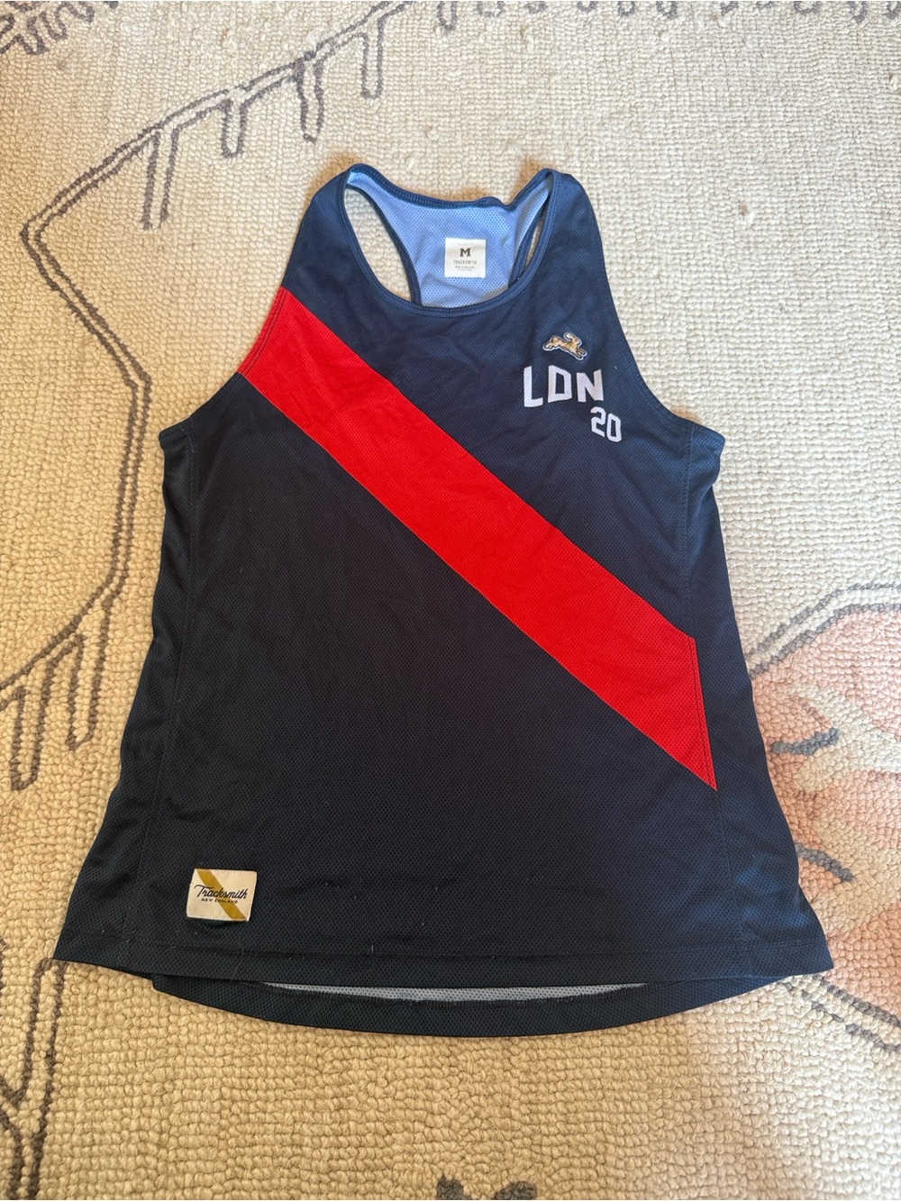 Tracksmith Women’s Navy & Red Athletic Tank Top - LDN 20